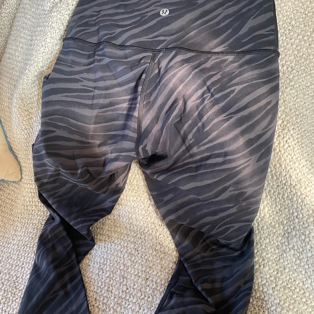 lululemon athletica Zebra Print Leggings - Black and Gray
